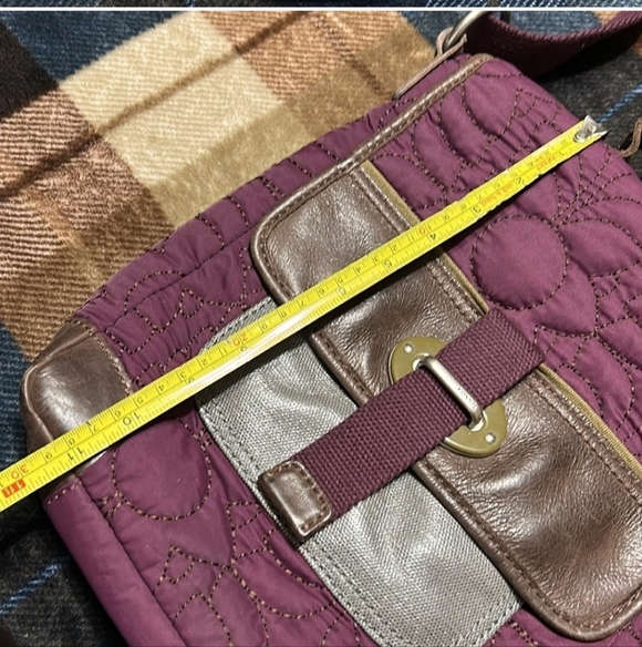 Fossil Quilted Purple and Brown Crossbody Bag - Picture 13 of 16